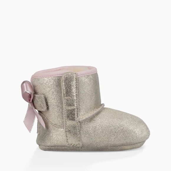 NWT UGG Infant Jesse Bow II Boots in Metallic Gold sz 4/5 - Picture 1 of 4